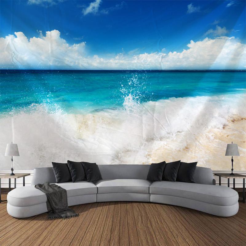 Beach Sunset Scenery Tapestry Wall Hanging Bohemian Calico Tapestry Home Wall Decor Bedroom Decor