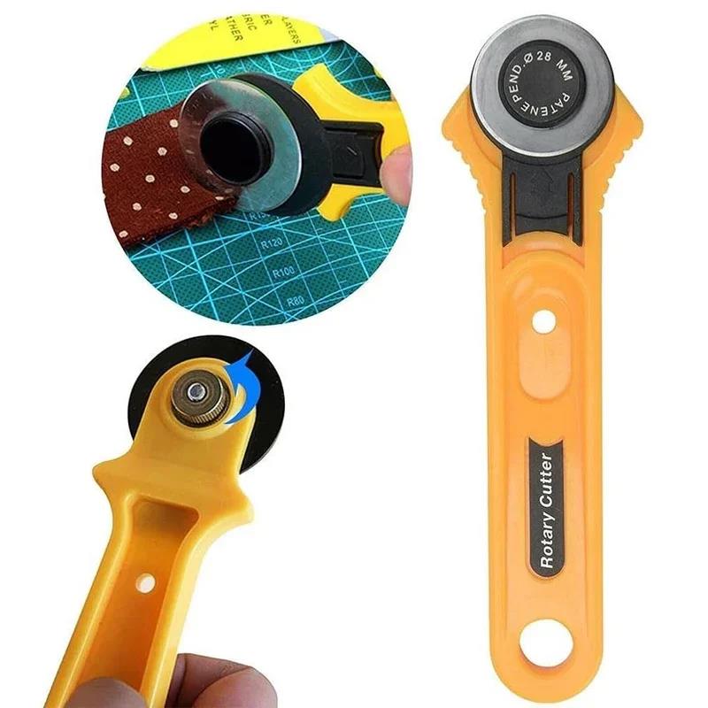 28mm Patchwork Roller Wheel Knife Cloth Cutter Leather Paper Fabric Craft Fabrics Knife Rotary Cutter Cutting Sewing Accessories