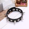 Lot de 3 bracelets gothiques noirs Emo Boho pour hommes et femmes, punk gothique, rivets à pointes, bracelet en cuir PU, bijoux de fête, cadeau