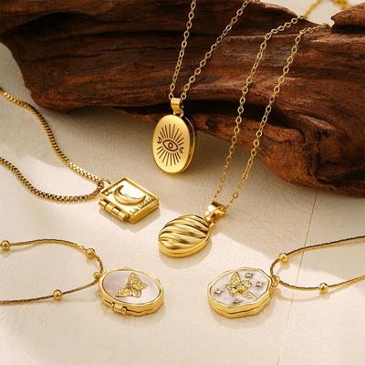 Stainless Steel Photo Frame Necklace DIY Couple Choker Chain Vintage Heart Photo Pendant  Party
