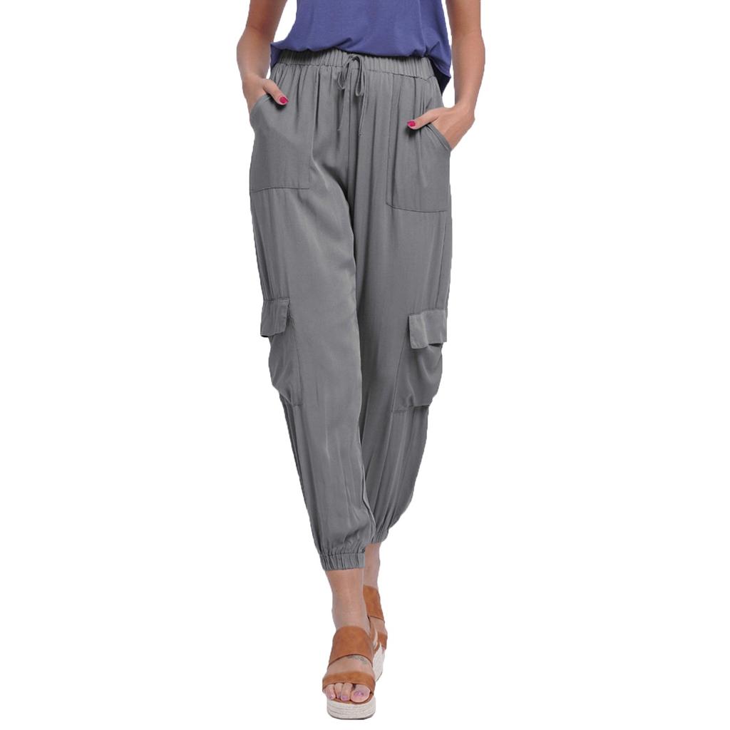 pocket side drawstring waist pants