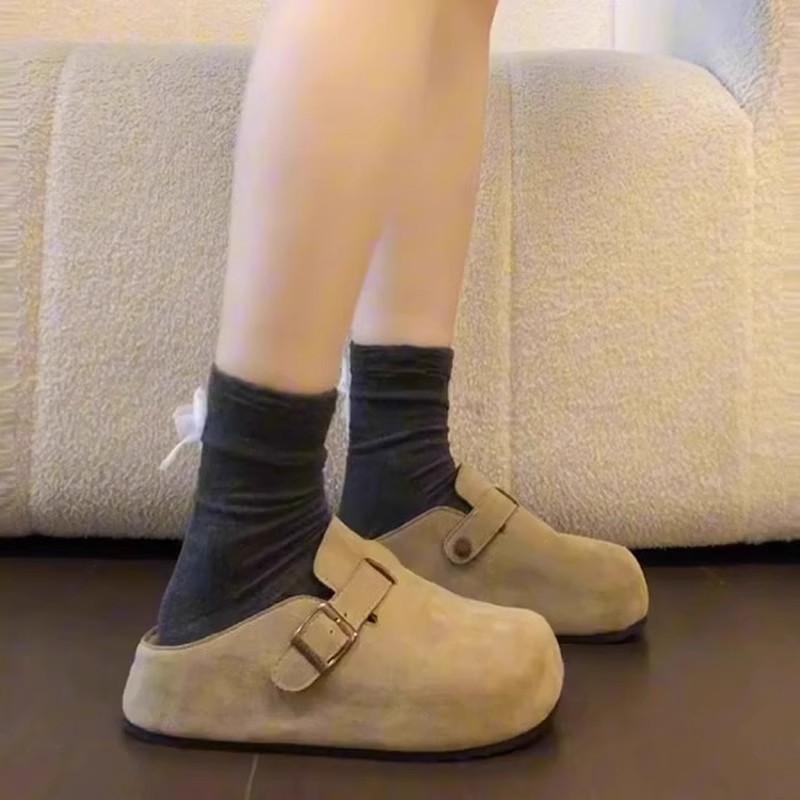 Thick-soled Inner Height-increasing Shoes for Women's Spring and Summer New Models, Small Lazy People Wear a Bag Head and Half Slippers Outside