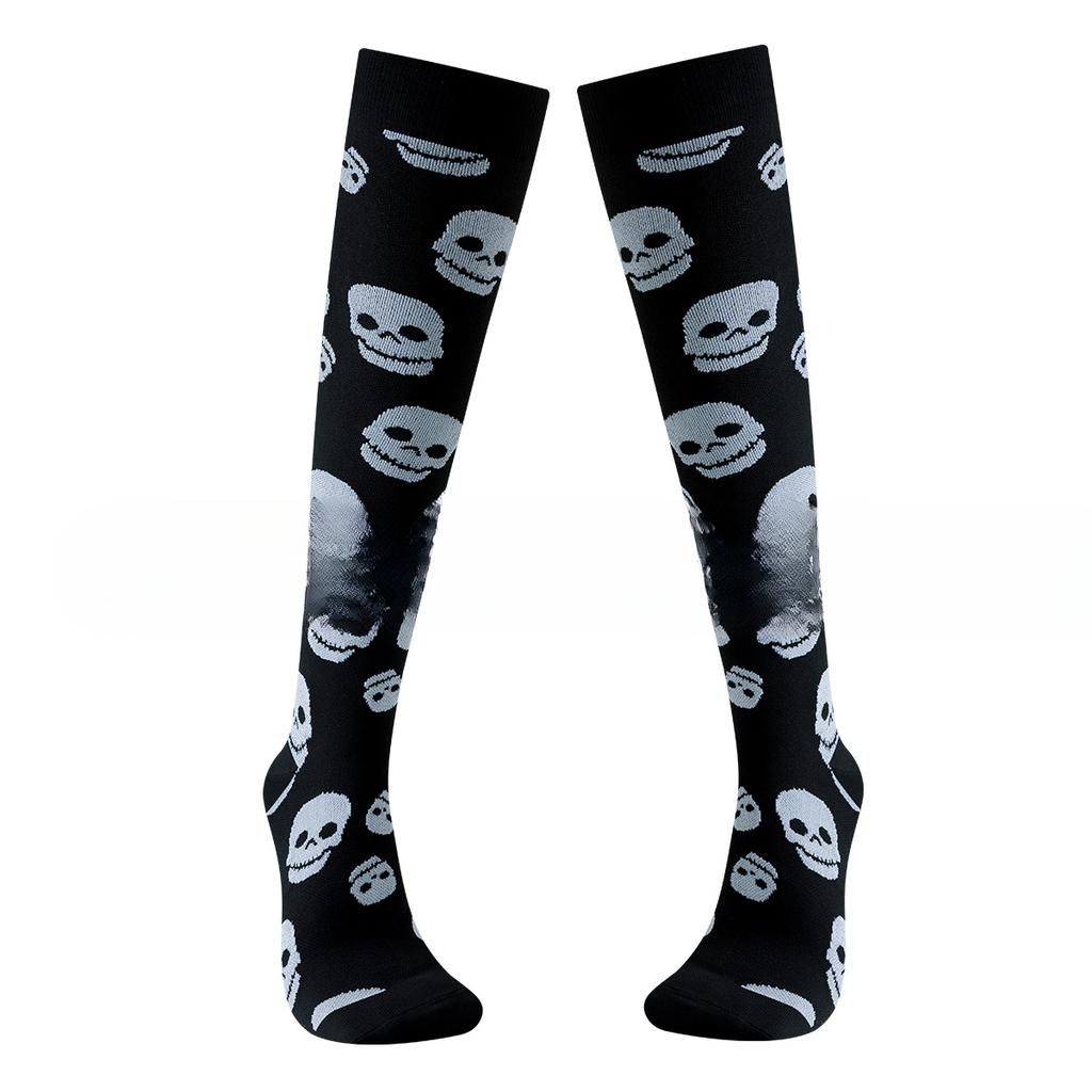 5 Pairs Of Halloween Pattern Compression Socks Halloween Compression Socks Manufacturing