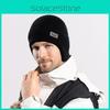 Knitted Winter Warm Hat With Solid Color And Ear Protection Design For Daily