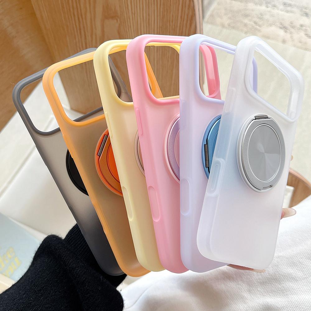 Macaron Color Jelly 360 Bracket Stand For Magsafe Phone Case for iPhone 17 16 15 14 13 Pro Max Air Shockproof Silicone Cover