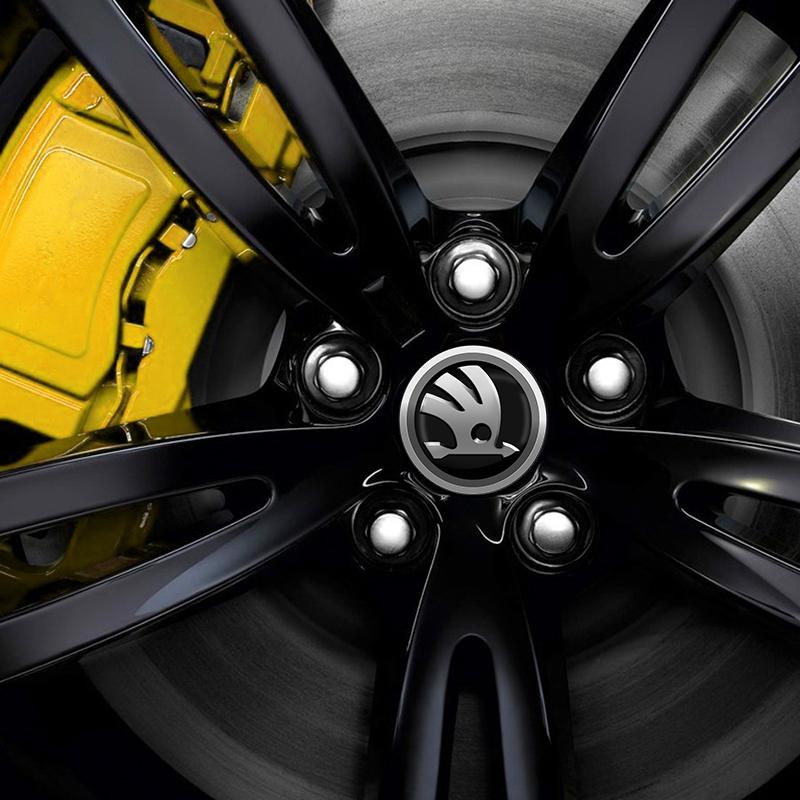 4 stuks 56 mm Legering Auto Wiel Midden Decal Naaf Sticker Voor Skoda Octavia MK2 MK3 2 3 A7 Fabia Karoq Kodiaq Superb Rapid Kamiq