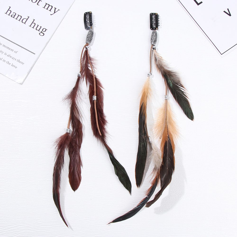 Fashion Comb Headdress Handmade Hippie Headpieces Novelty Hairclips Feather Hair Rope Headband Headwear