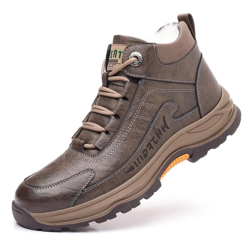 Модные зимние теплые шерстяные ботинки для мужчин — фото 5