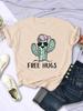 Free Hug From Spiny Cactus Women Tshirts Loose Oversized T-Shirt Breathable Fashion Clothes Hip Hop Casual Women'S T-Shirts