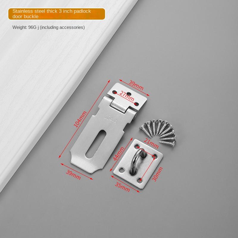 Stainless Steel Lock Buckle, Lock Plate Buckle, 90 Degree Thick Folding Anti-theft Door Buckle, Drawer Cabinet Door Padlock