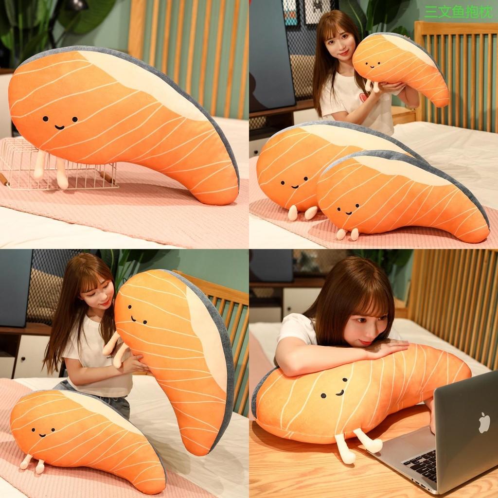 Cushion Plush Salmon Bedroom Decor Sashimi Stuffed Toy Kid Doll Gift Birthday