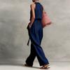 Sleeveless Neck Wide Leg Jumpsuit with Adjustable Waist Tie and Pleated Detailing for Women Casual Style