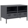Vidaxl TV Cabinet, Black, 68X39X43.5 Cm, Cold Rolled Steel