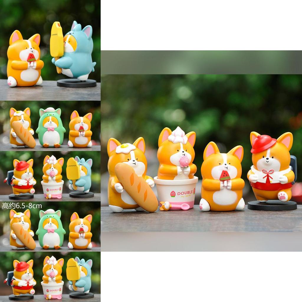 Fun Shiba Inu Corgi Figurine Playful Pvc Design For Desk And Car Accessories