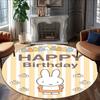 1pc Miffy3 Print Round Carpet Chair Round Carpet Suitable for Bedroom Living Room Home Decorative Carpet