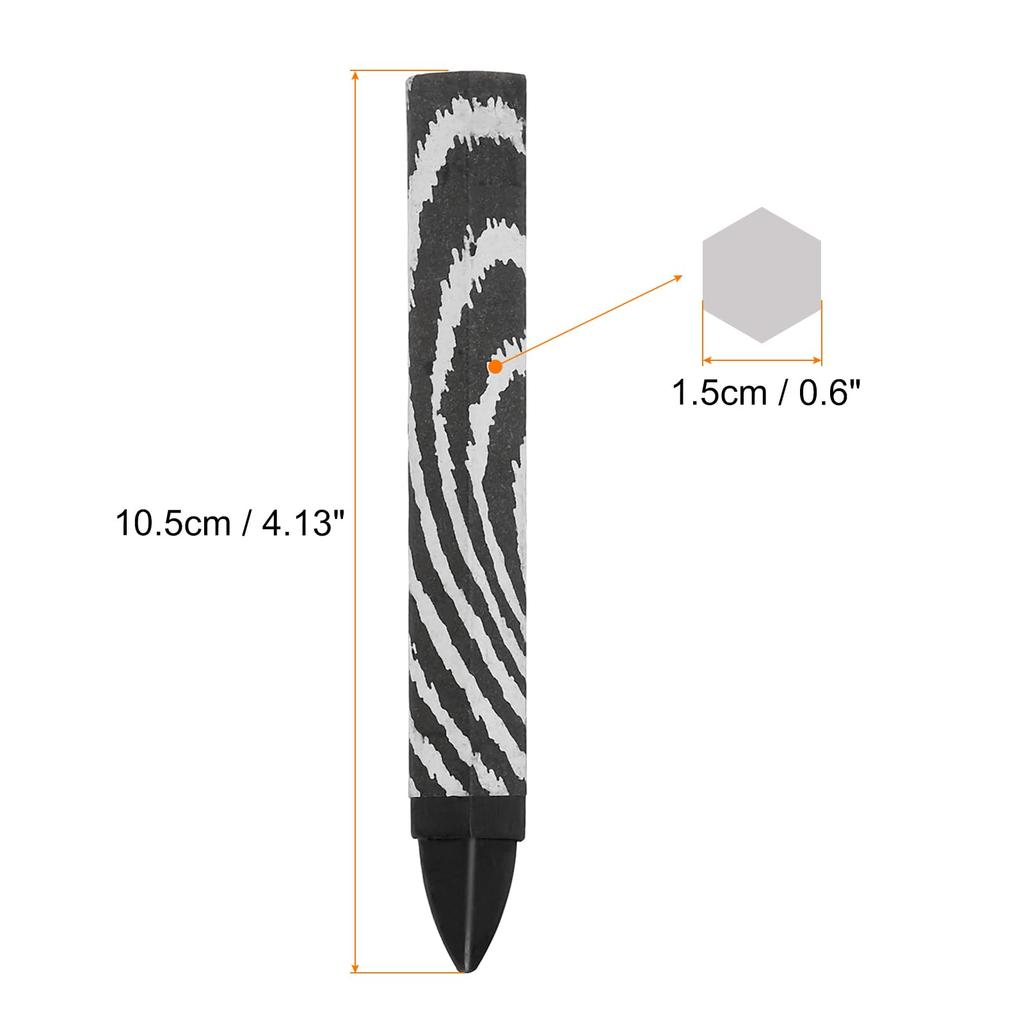 PATIKIL Wood Marking 24pcs Hexagonal Wax Tire Marker Drawing Crayons for Black Crayons, 4.1"x0.6" Wood, Glass, Ceramic, Carton, Fabric, Stone,