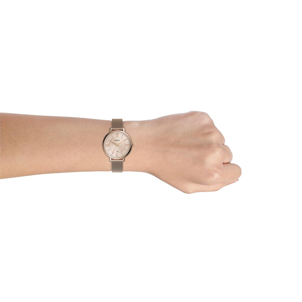 JACQUELINE Caramel Stainless Steel Mesh Watch Three-Hand