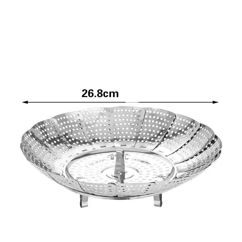 Folding Dish Steam Stainless Steel Food Bun Steamer Basket Mesh Vegetable Cooker Steamer Expandable Pannen Kitchen Tool Cooker
