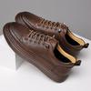Leather shoes men's 2025 summer hollowed-out casual breathable board shoes, one pedal, lazy footwear men's tide