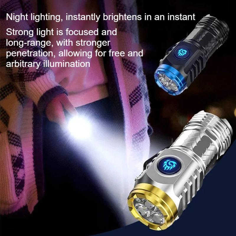 Three-Eyed Monster Mini Flashlight Super Bright Pocket Flashlight Torches 5 Modes Rechargeable & Waterproof Handheld Flashlight