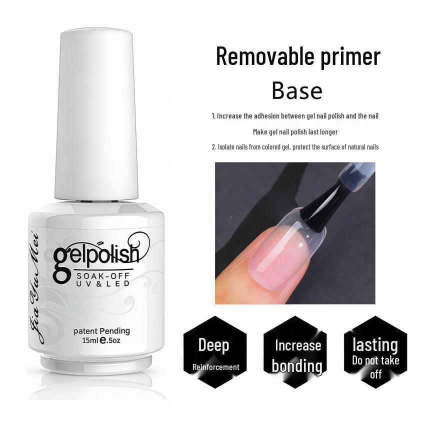 2-in-1 Nude Transparent Gel Nail Polish: Base & Top Coat