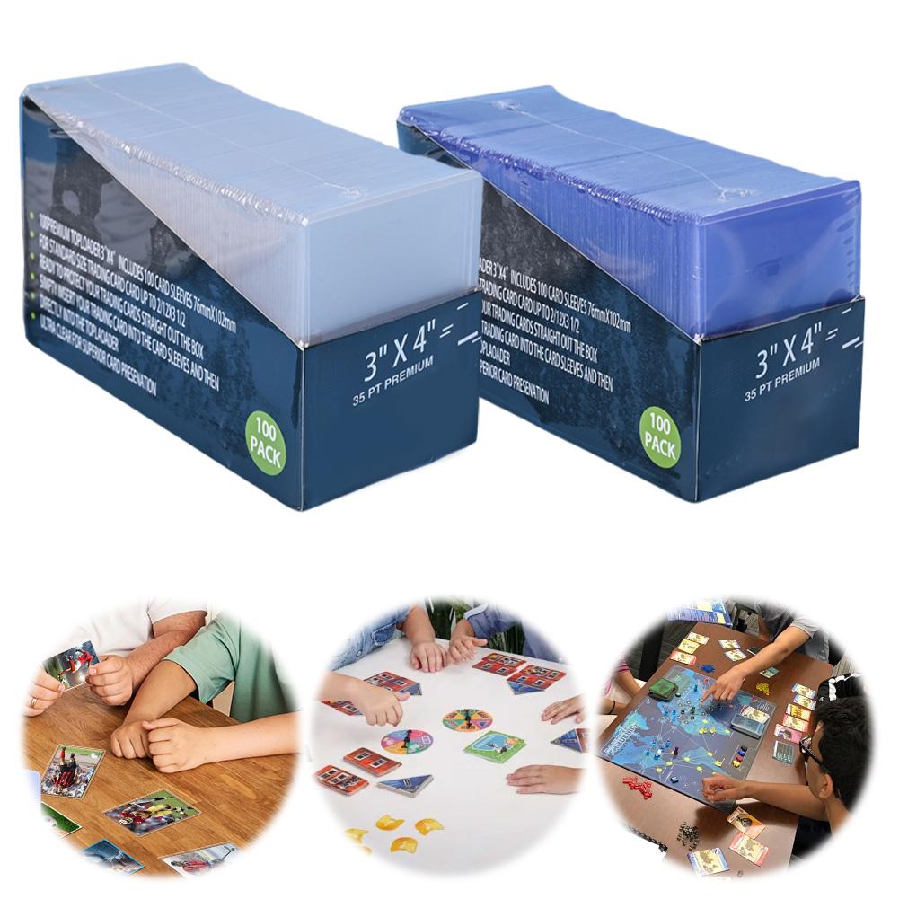 200PCS 3 In X 4 In Card Sleeves 35 PT Top Loads for Cards Toploads for Cards Card Sleeve Protector for Sports Football Game Card bianco