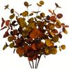 Artificial Fall Eucalyptus Leaves Greenery Stems - Realistic  Autumn Foliage for Thanksgiving Christmas Halloween Home Decor
