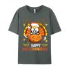 Akita Inu Happy Hallo Thanksmas Hallo Anime T Shirt Novelty Fitted Men T Shirt Print Cotton Grey Shirt Graphic Tee