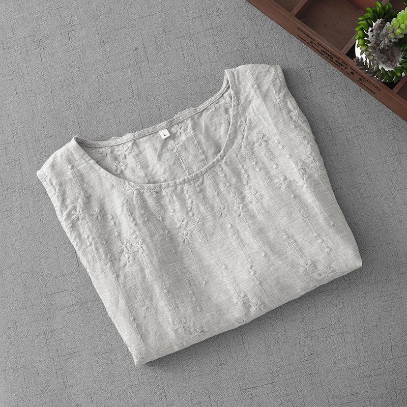 Women's Artistic Retro Embroidered Cotton-Linen Vest, Summer 2025