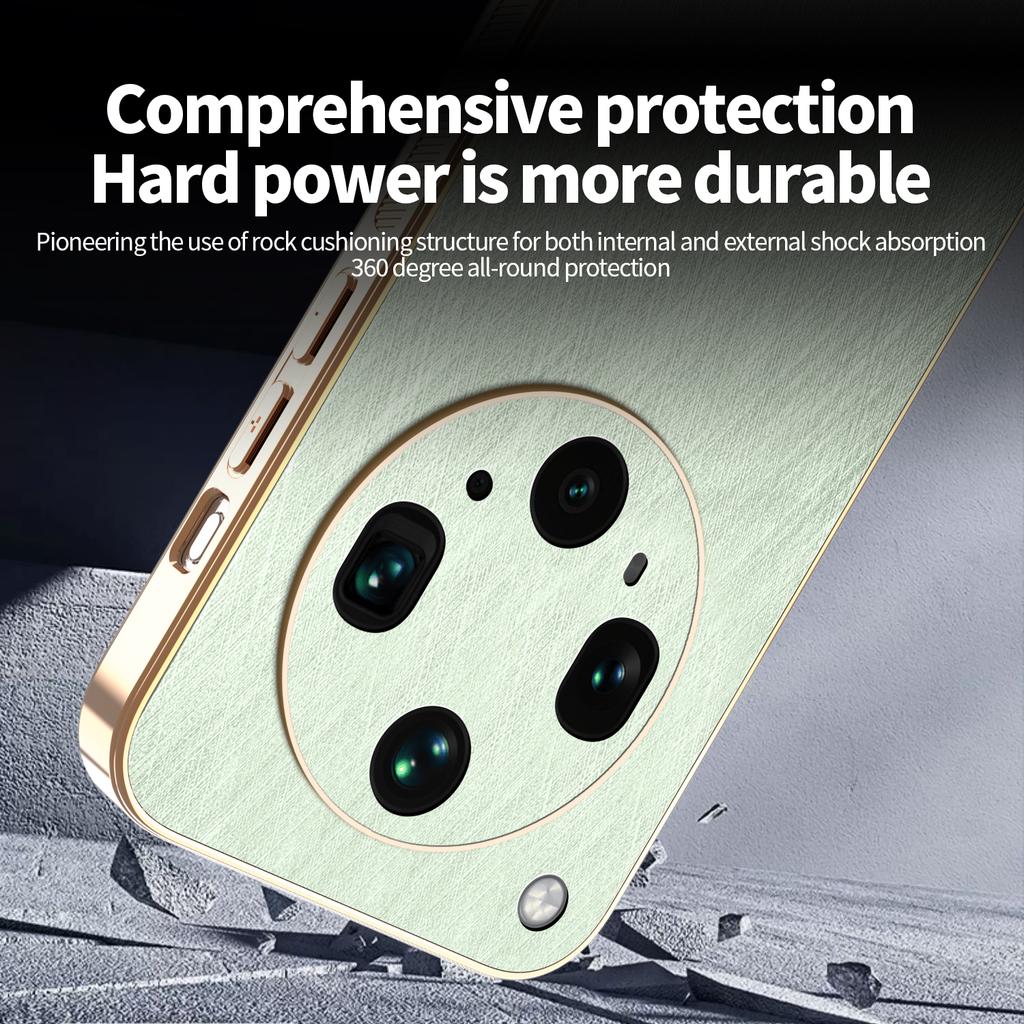 For Oppo Find X8 Ultra Pro X8s X8s+ Phone Case Luxury Brushed Leather Electroplated Bumper Soft TPU Cover