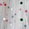 Romantic Tulle Table Runner Handmade Colorful Table Cover Pom-Poms Tablecloth  Party Decor