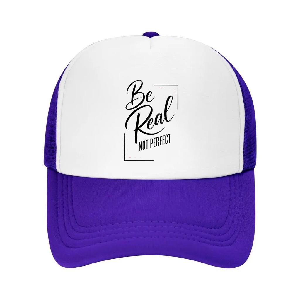 Be True Not Perfect Lettering Mesh Baseball Cap Casual Hat Outdoor  For Womens Unisex FeUnisex
