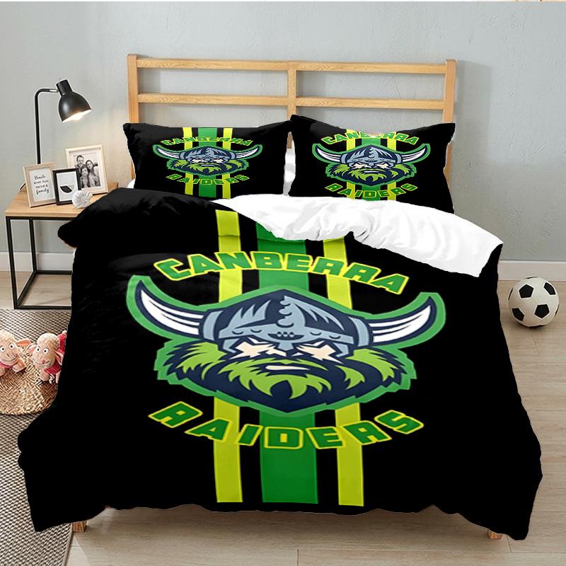 Canberra Logo 3pcs Bedding Set,Including 1pc Duvet Cover And 2pcs Pillowcases Perfect Gift for Christmas,Ideal for Bedroom, Dormitory