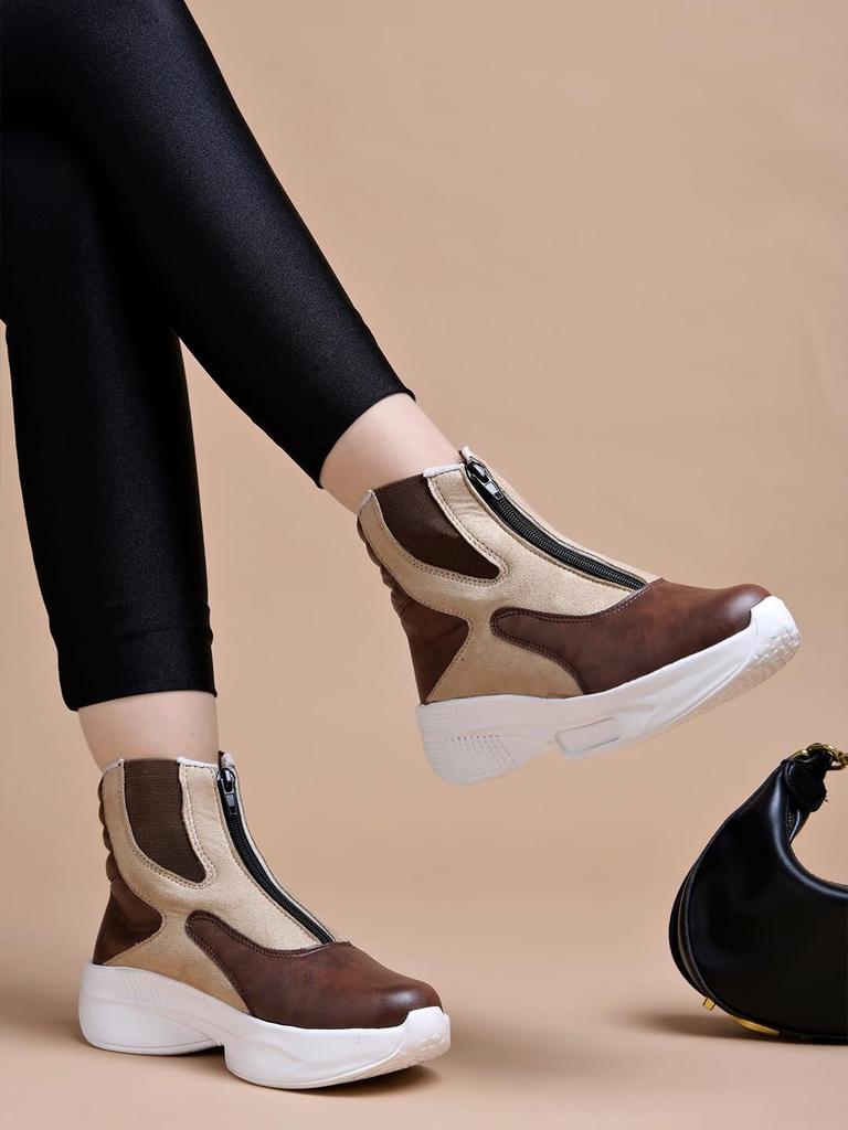 Shoetopia Damskie Krótkie Botki na Grubym Obcasie z Antypoślizgową Podeszwą, Wygodne Modne Botki na Kostkę | Miękka Amortyzująca Podeszwa | Do Noszenia na Co Dzień, Na Imprezę i Zimą
