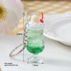 1Pcs Realistic Mini Ice Cream Soda Cup Keychains With Cherry Topping Bright Colors For Bag Decoration And Small Gifts