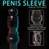 Penis Extend Sleeve with Vibrator Reusable Condoms Dildo Dick Enhancer Delay Ejaculation Cock Rings Sex Toys for Men