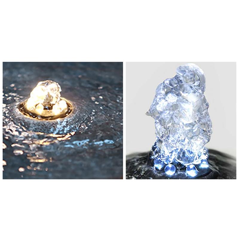 1 Stück Unterwasser 6-LED Lichtring für Springbrunnen Fischteich Wassergarten Netzteil Warmweiß/Weiß Springbrunnenlicht Ornament