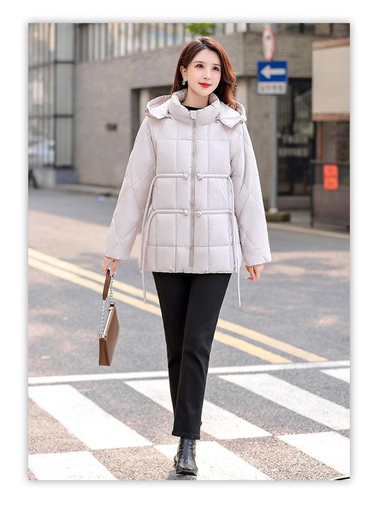 2024 Winter Women's Chinese Style Hooded Coat - Tassel, Fashionable, Loose-Fit, Slimming Down Cotton Outerwear