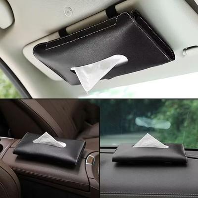 Universal Car Visor Tissue Holder New PU Leather Mounted Napkin Holder Car Tissue Organizer Car Sun Visor