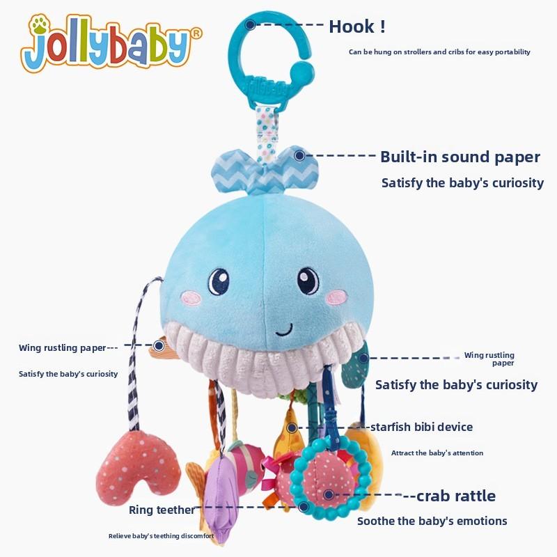 Whale Plush Baby Car Toy Hanging Mobile With Visual Stimuli For Sensory Development