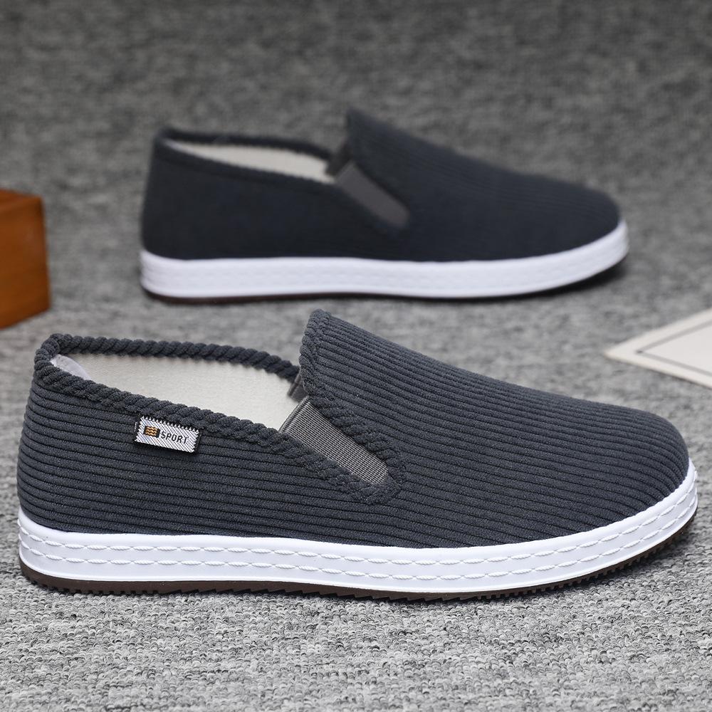 Old Beijing cloth shoes men's shoes velvet breathable casual single shoes men's platform work shoes lightweight one-pedal shoes men