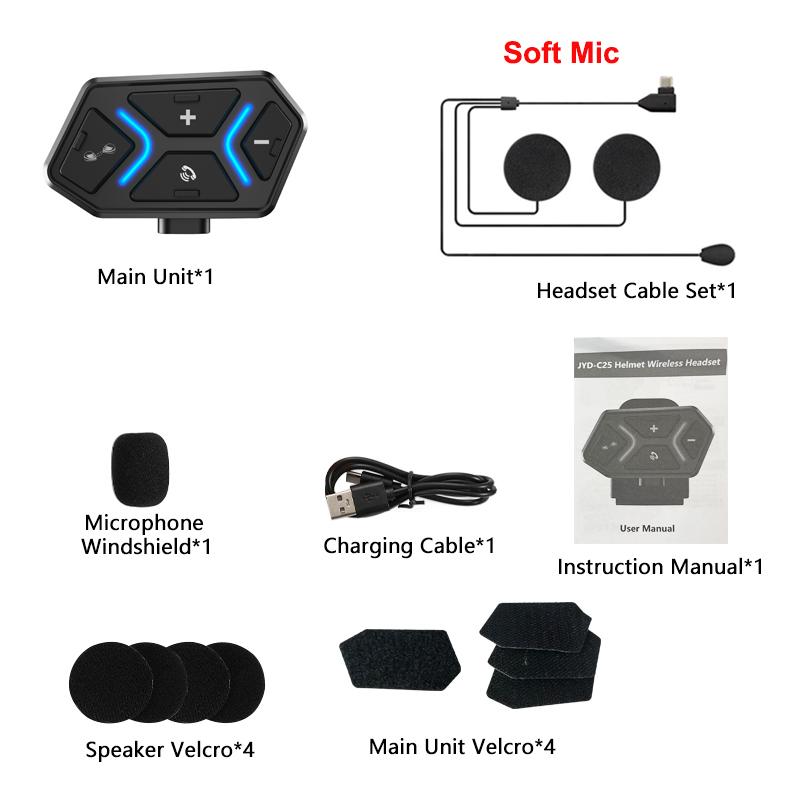 

New Mini Helmet Bluetooth Headset 20 Hours Long Battery Life 500M Two-Person Intercom Waterproof Ultra-Light Bluetooth