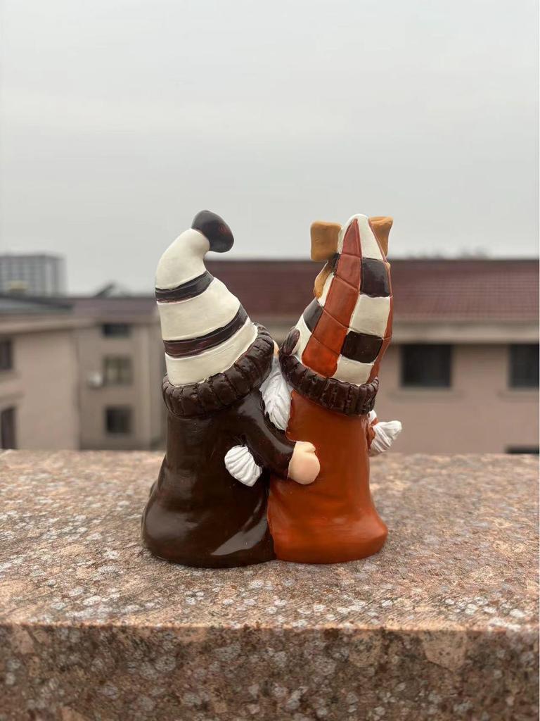 Valentine's Day Coffee Couple Gnome Figurine - Creative Resin Home Decor Gift