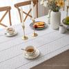 Cotton French Embroidery White Tablecloth,Tea Table Decoration,Rectangle Table Cover For Kitchen Wedding Dining Room