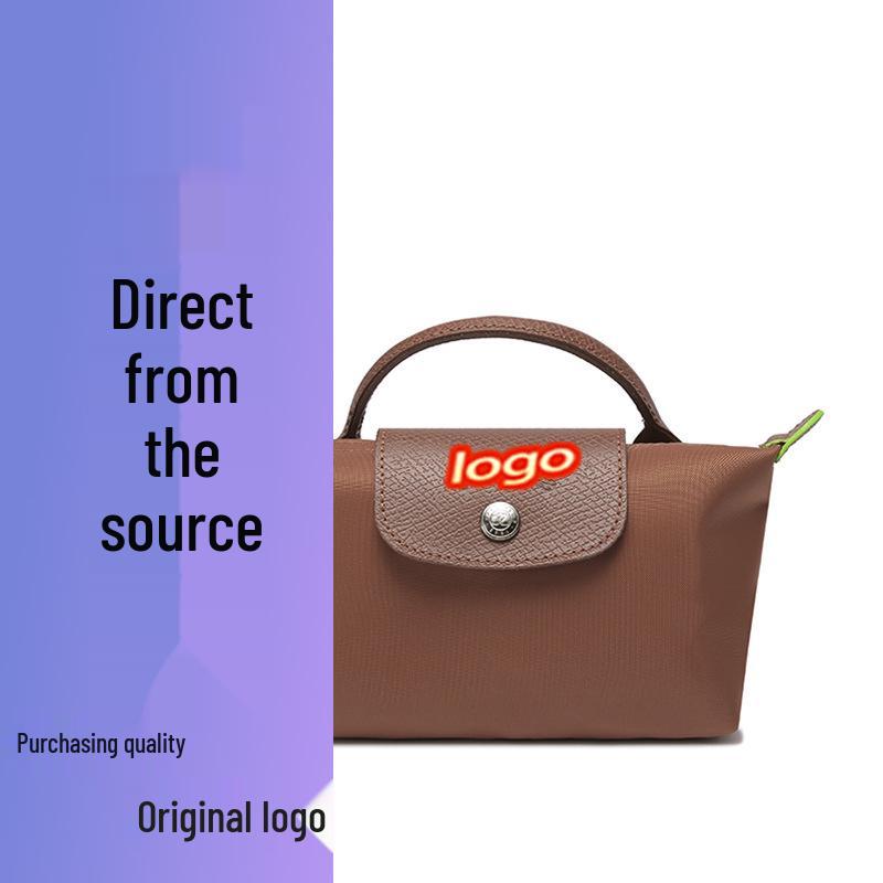 Dragon Inlaid Nylon Dumpling Shoulder Bag with Mobile Pocket