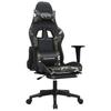 Gaming Chair with Massage Function and Footrest Black and Camouflage Artificial Leather