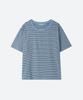 MOONSUN Unisex, Stripe Oversized T-Shirt / Sky Blue