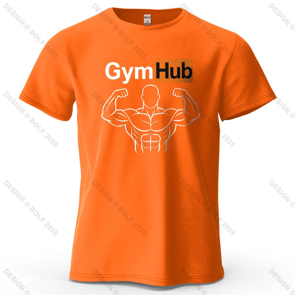 Gymhub Minimalist Printed Casual Short Sleeved New Personalized Mens And Womens Soft And Skin Friendly Fashionable Tshirt