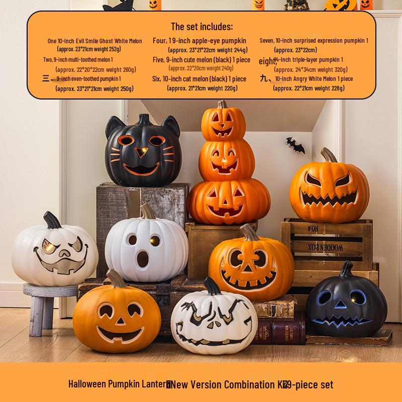 Luminous White Pumpkin Lantern: Large Halloween Decoration for Shopping Malls & Theme Events