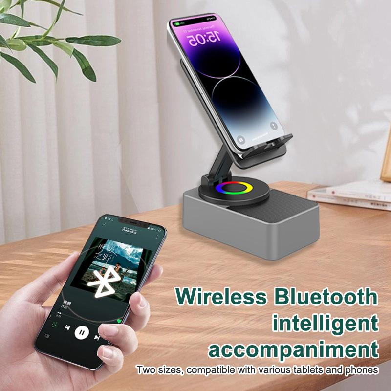 Universal Wireless Speaker Phone Holder For Iphone For Samsung Huawei Xiaomi Foldable Tablet Stand Bracket For Video Tv Movie